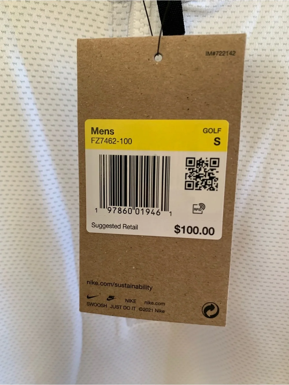 Nike Dri-Fit Therma Flex Victory White 1/2 Zip Golf Jacket Mens S MSRP $100